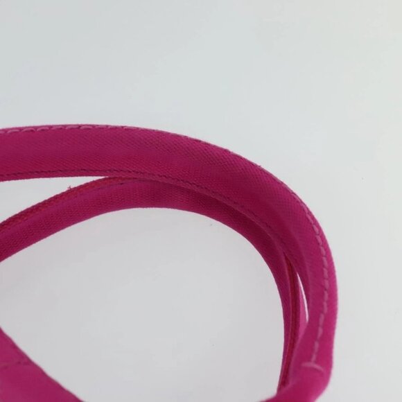 PRADA Canapa GM Hand Bag Canvas Pink Gold Auth 137774 - Picture 9 of 16